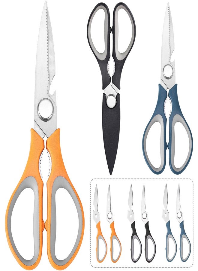 KITNATS 3-Color Kitchen Scissors Poultry Shears Dishwasher Safe, Come Apart Sharp Stainless Steel Cooking Food Scissors for Cutting Meat, Chicken, Vegetable, Fish - Image 1